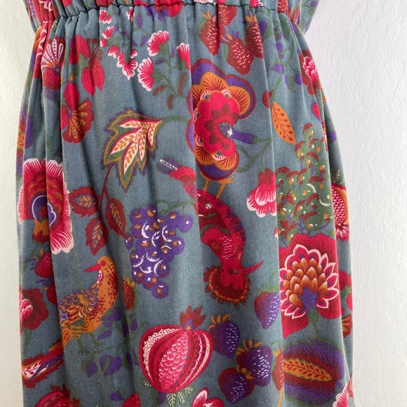 VTG Murray Meisner Midi Floral & Bird Print Dress - Picture 6 of 9